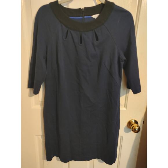 Boden Dress Shift Tilly Tunic Sz 8 Blue Black Cutouts - Picture 2 of 6